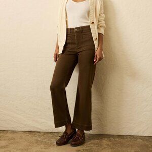 NWT Faherty Stretch Terry Patch Pocket Ankle Pant - Walnut
